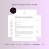 Fertility Doula Phone Script