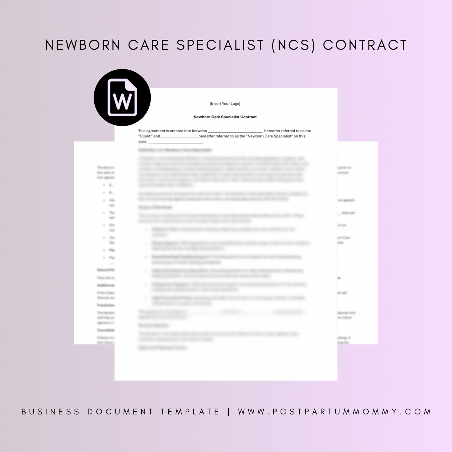 Newborn Care Specialist (NCS) Contract Template