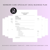 Newborn Care Specialist (NCS) Business Plan Template
