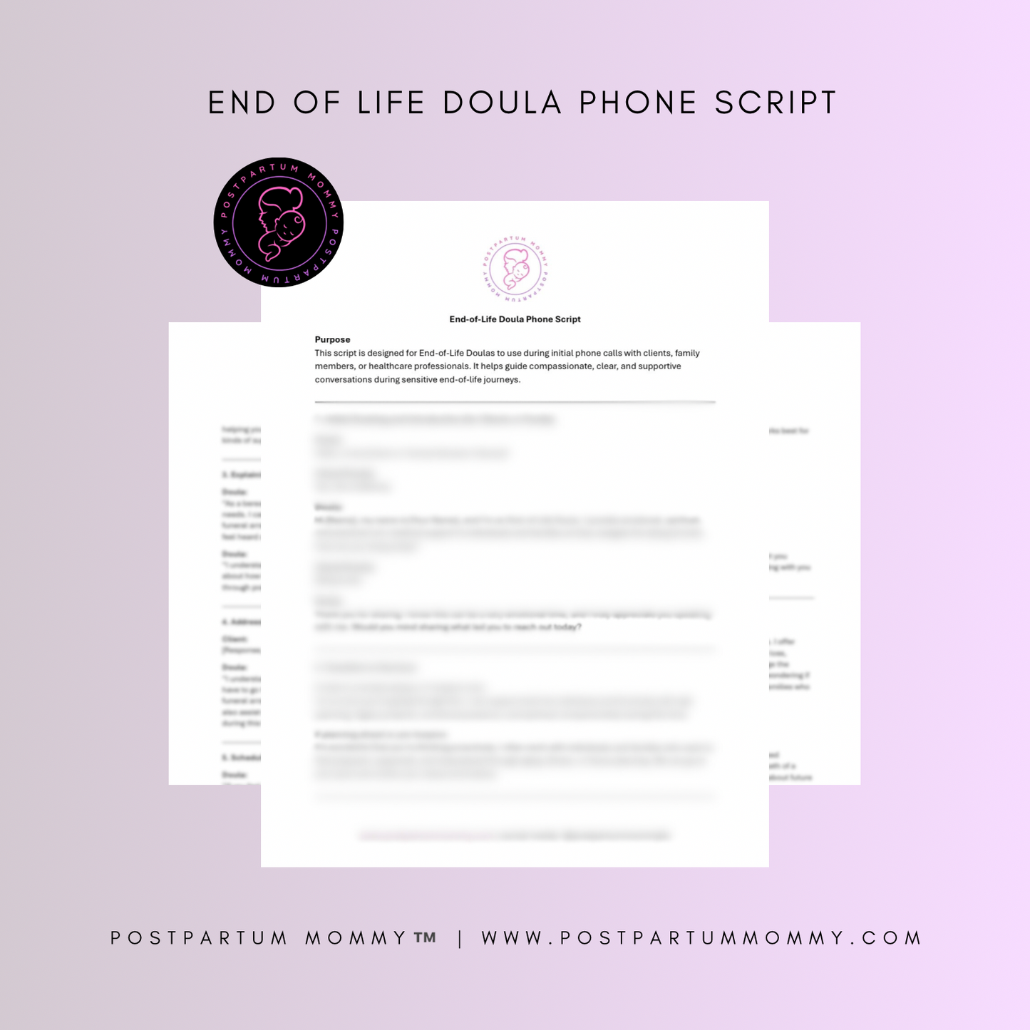 End-Of-Life Doula Phone Script