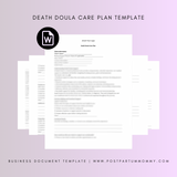 Death Doula Care Plan Template