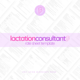 Lactation Consultant Rate Sheet Template