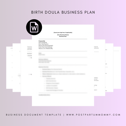 Birth Doula Business Plan Template