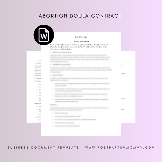 Abortion Doula Contract Template