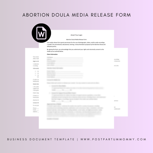Abortion Doula Media Release Form