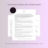 Lactation Consultant Phone Script