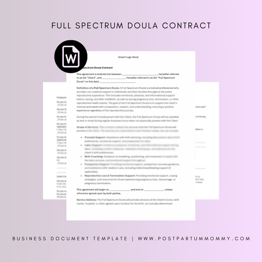 Full Spectrum Doula Contract Template