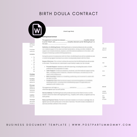 Birth Doula Contract Template