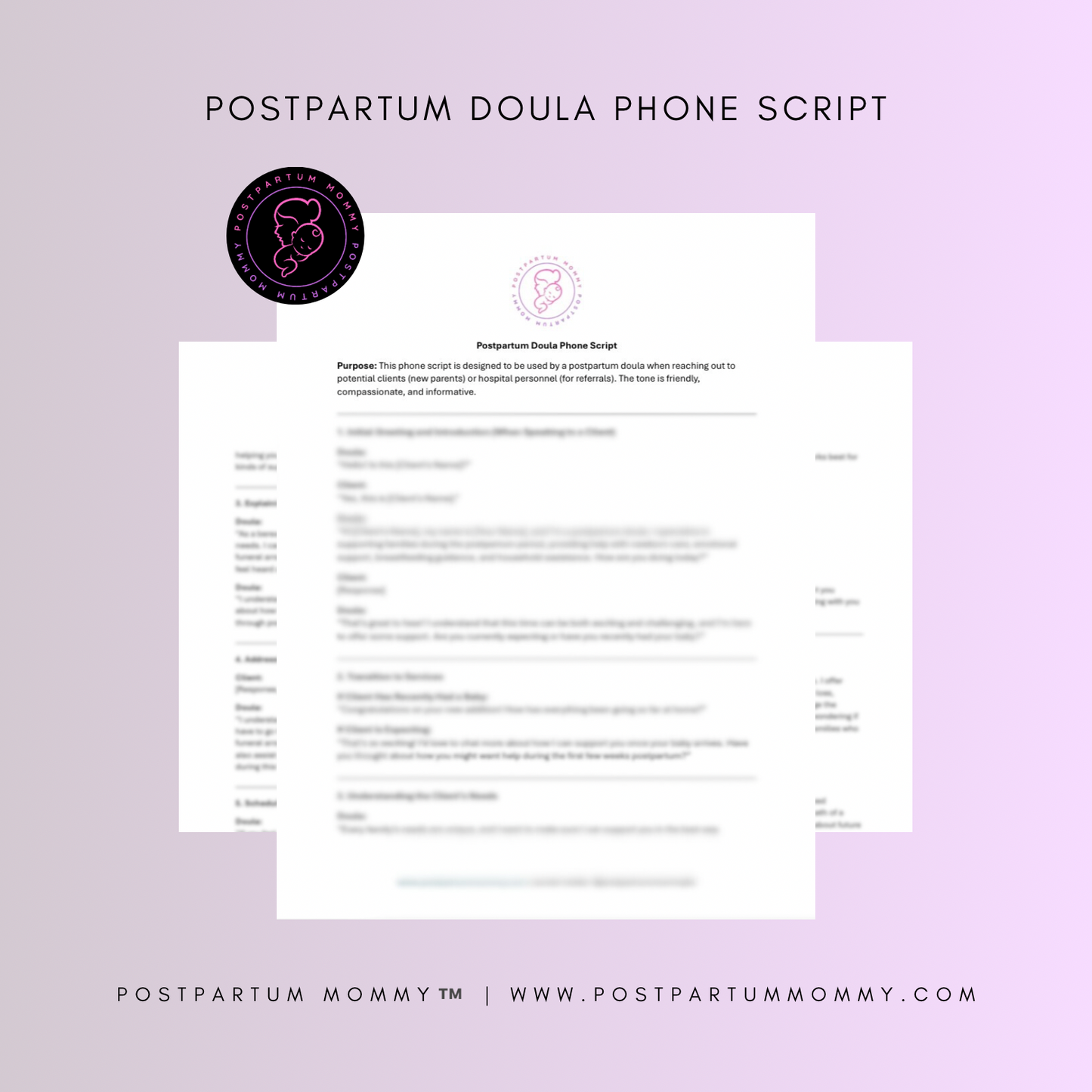 Postpartum Doula Phone Script