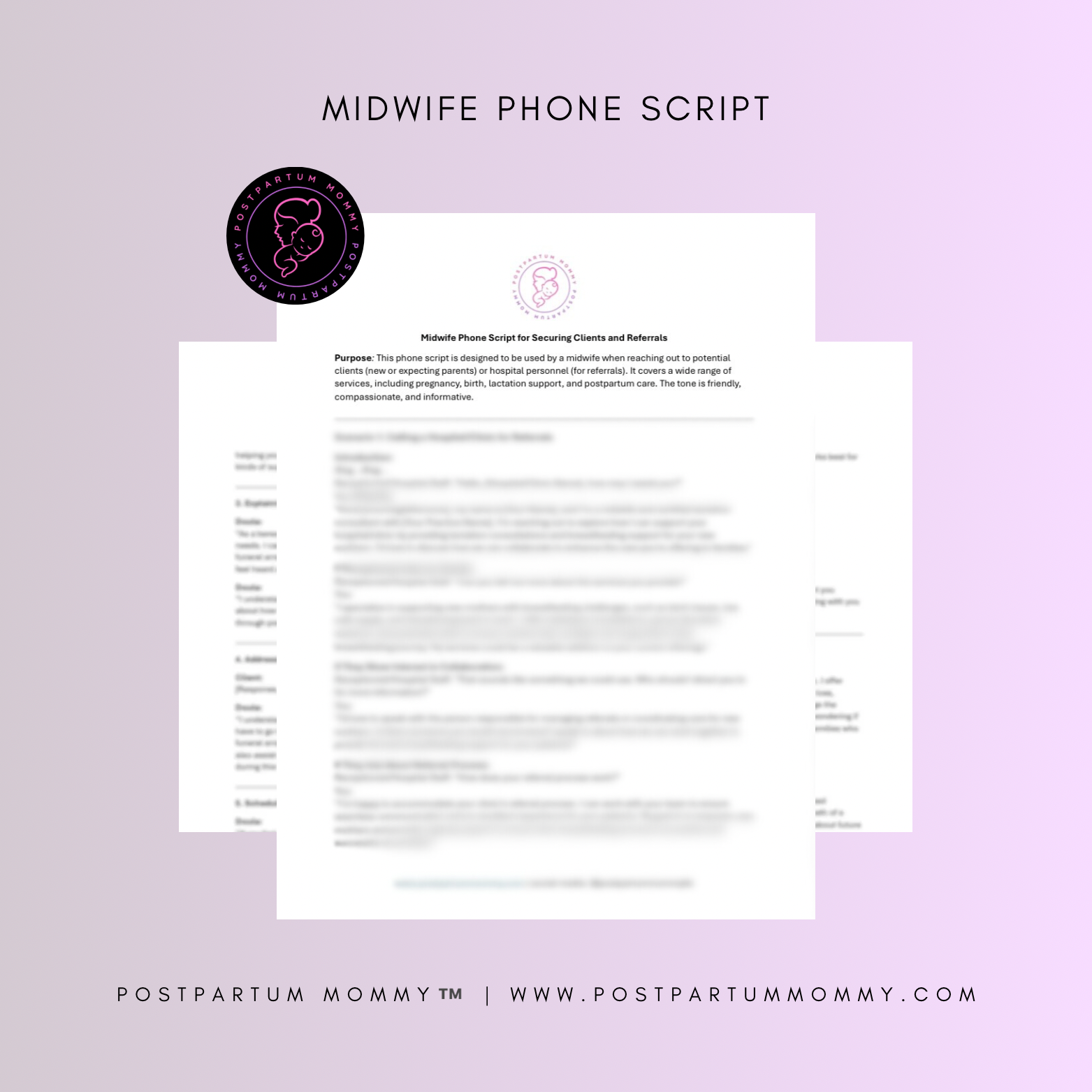 Midwife Phone Script for Client & Referral Calls – Postpartum Mommy™️