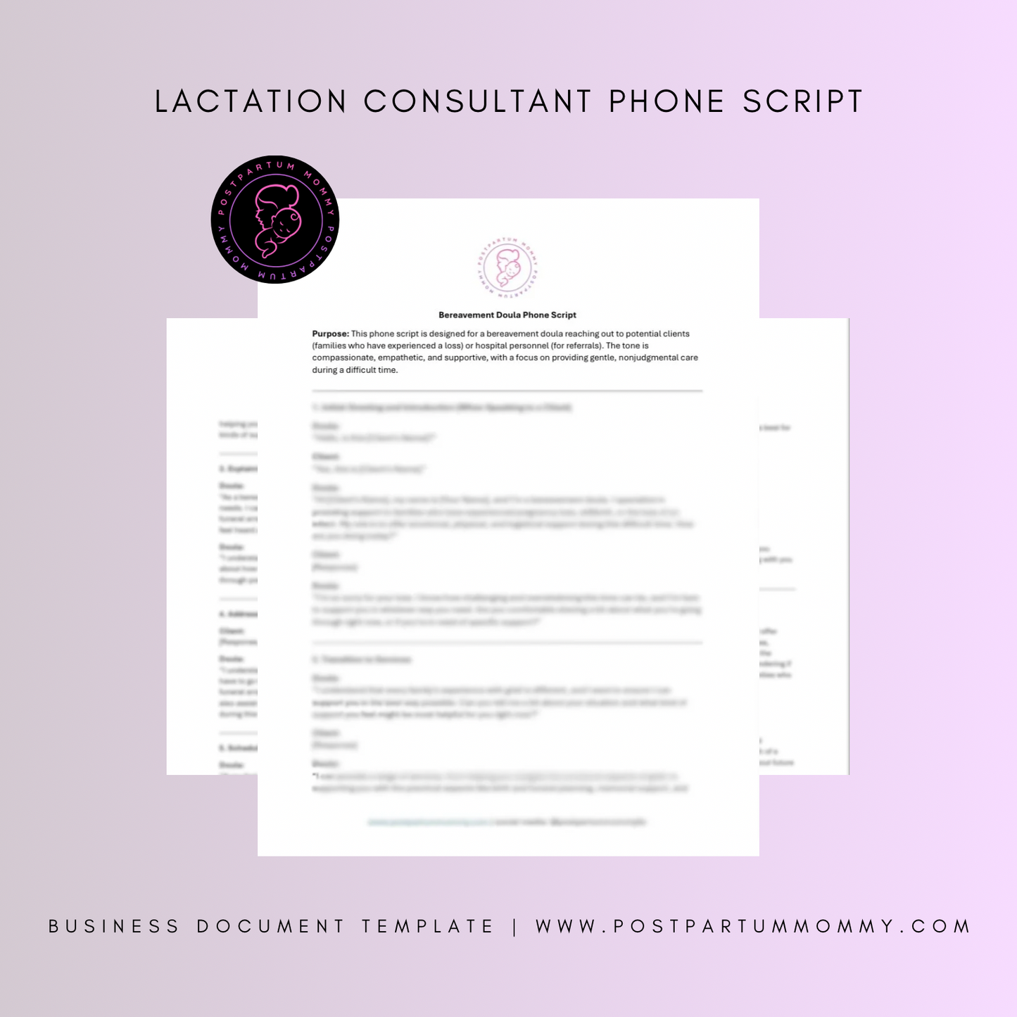 Lactation Consultant Phone Script