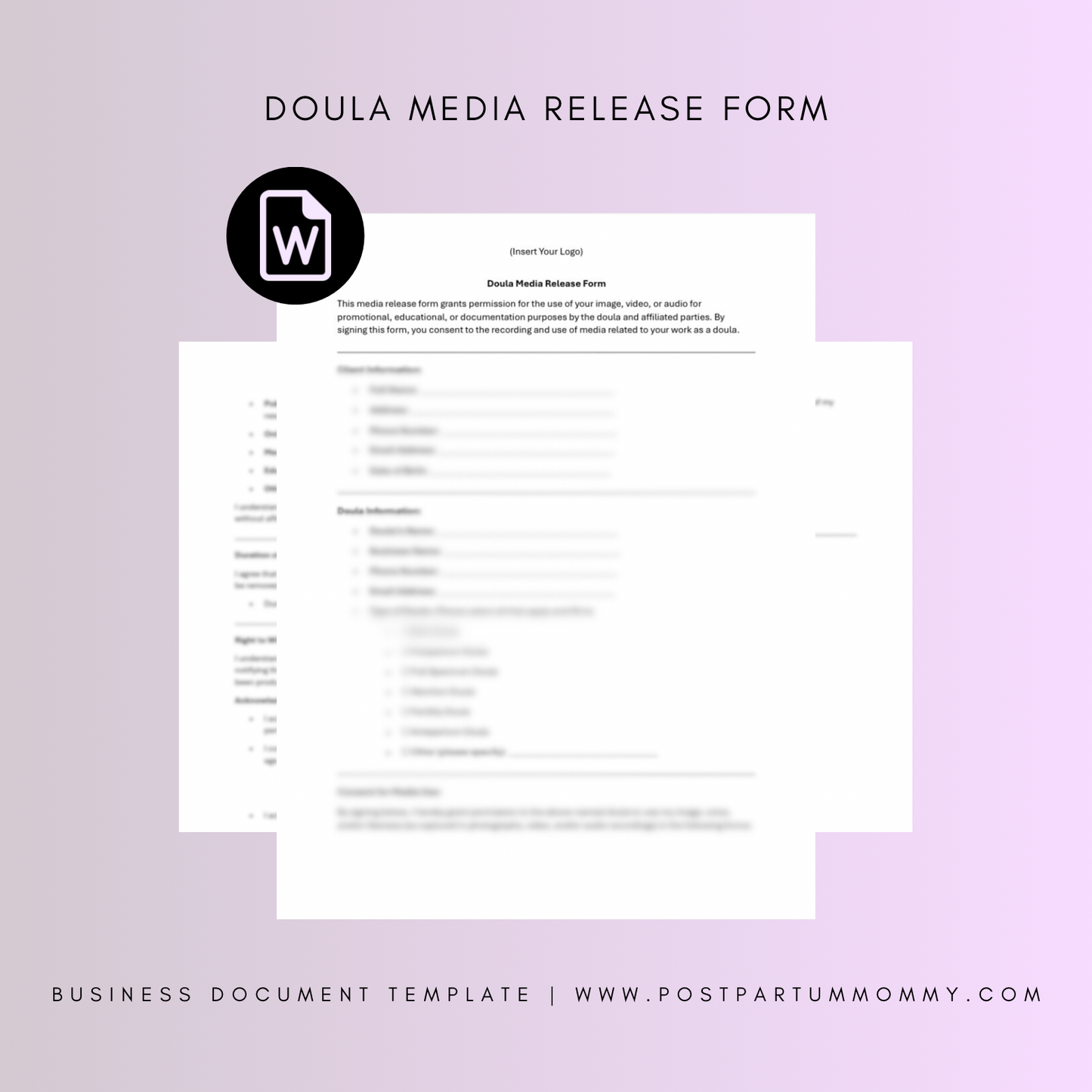 Doula Media Release Form