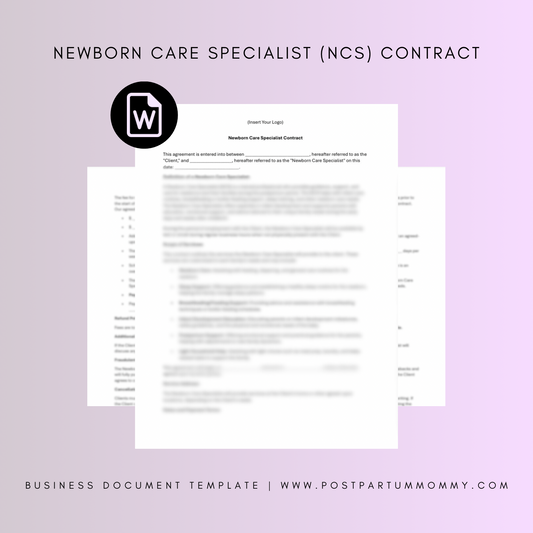 Newborn Care Specialist (NCS) Contract Template