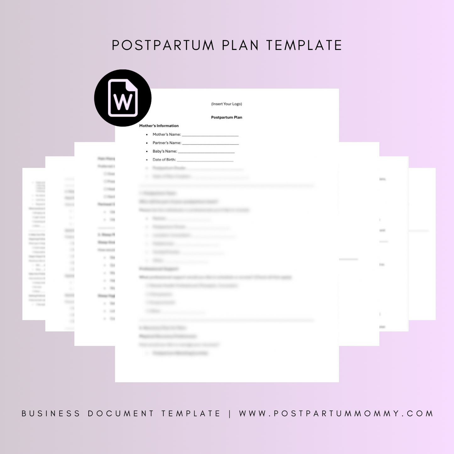 Postpartum Plan Template