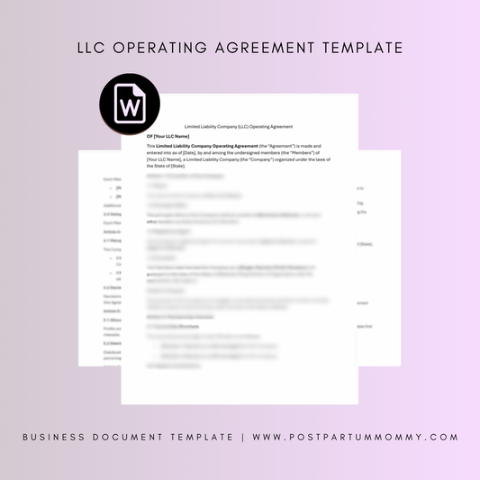 Limited Liability Company (LLC) Operating Agreement Template