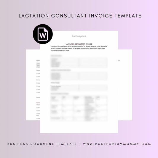 Lactation Consultant Invoice Template