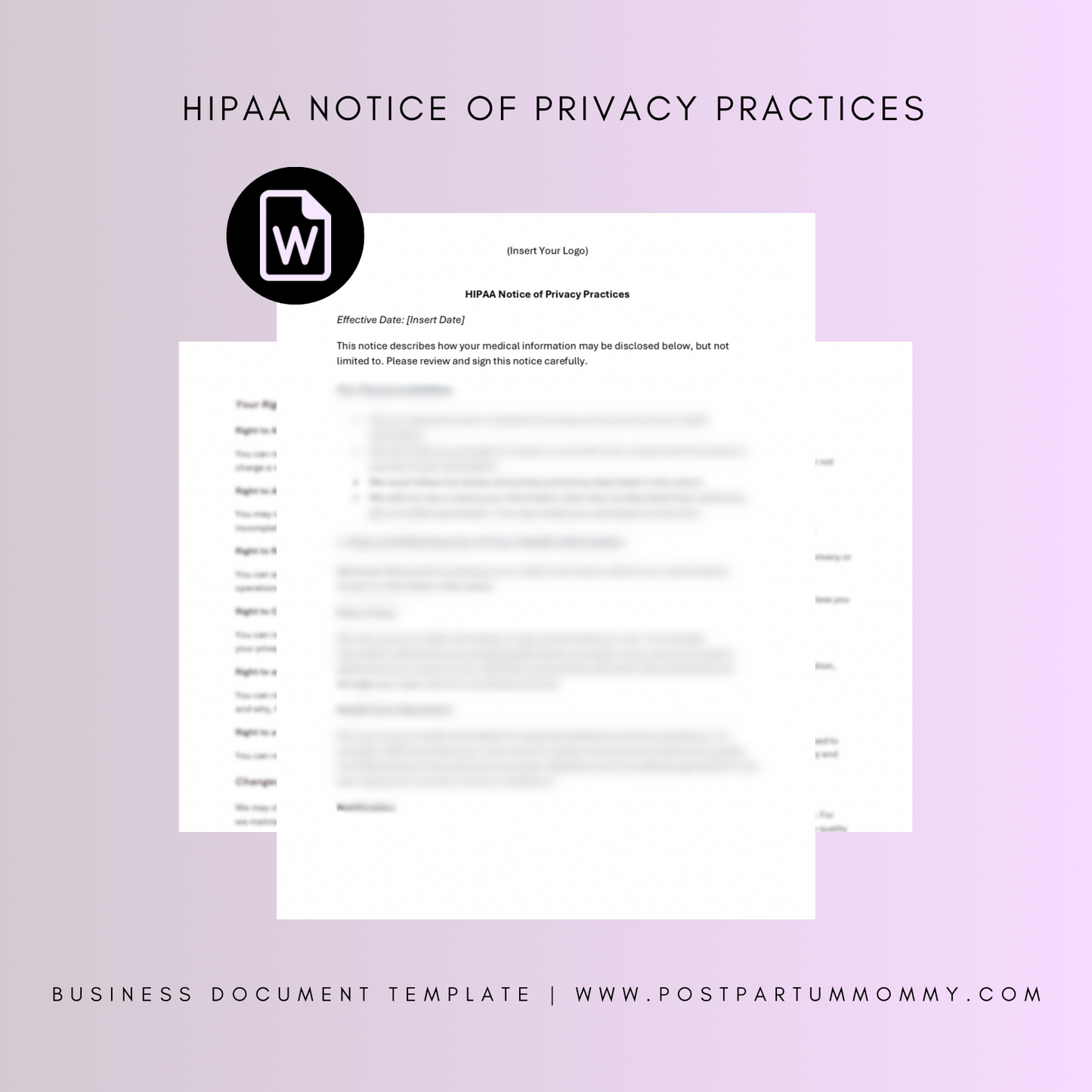 HIPAA Notice of Privacy Practices Form Template