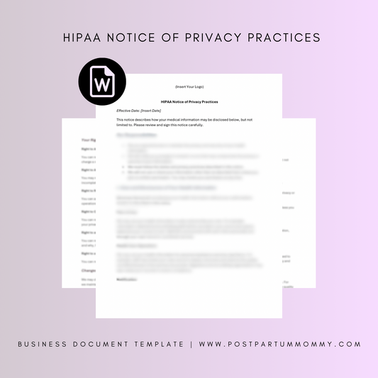 HIPAA Notice of Privacy Practices Form Template