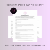Community-Based Doula Phone Script