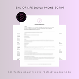 End-Of-Life Doula Phone Script
