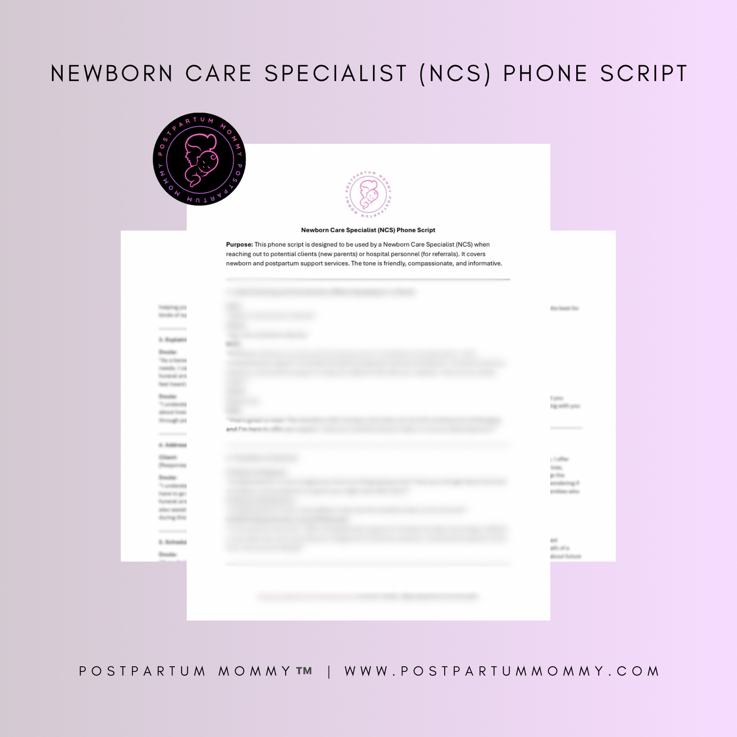Newborn Care Specialist (NCS) Phone Script