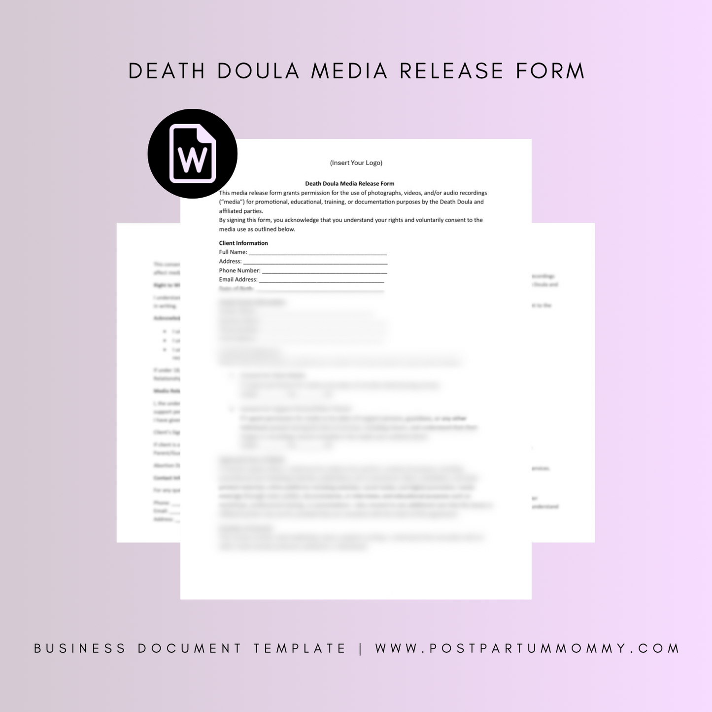 Death Doula Media Release Form