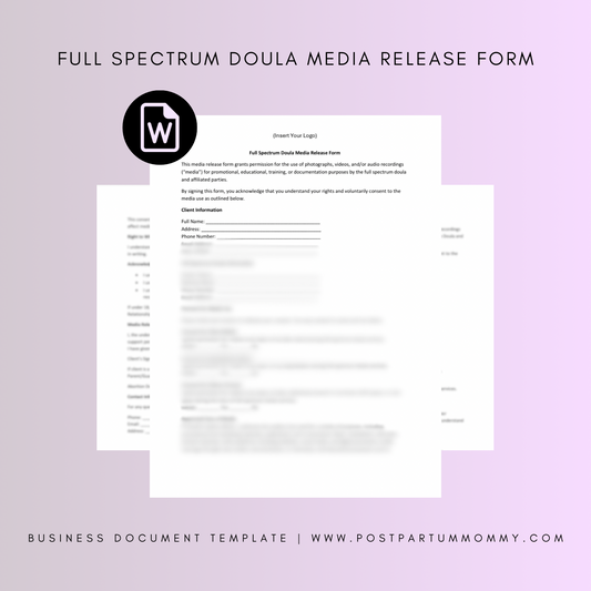 Full Spectrum Doula Media Release Form
