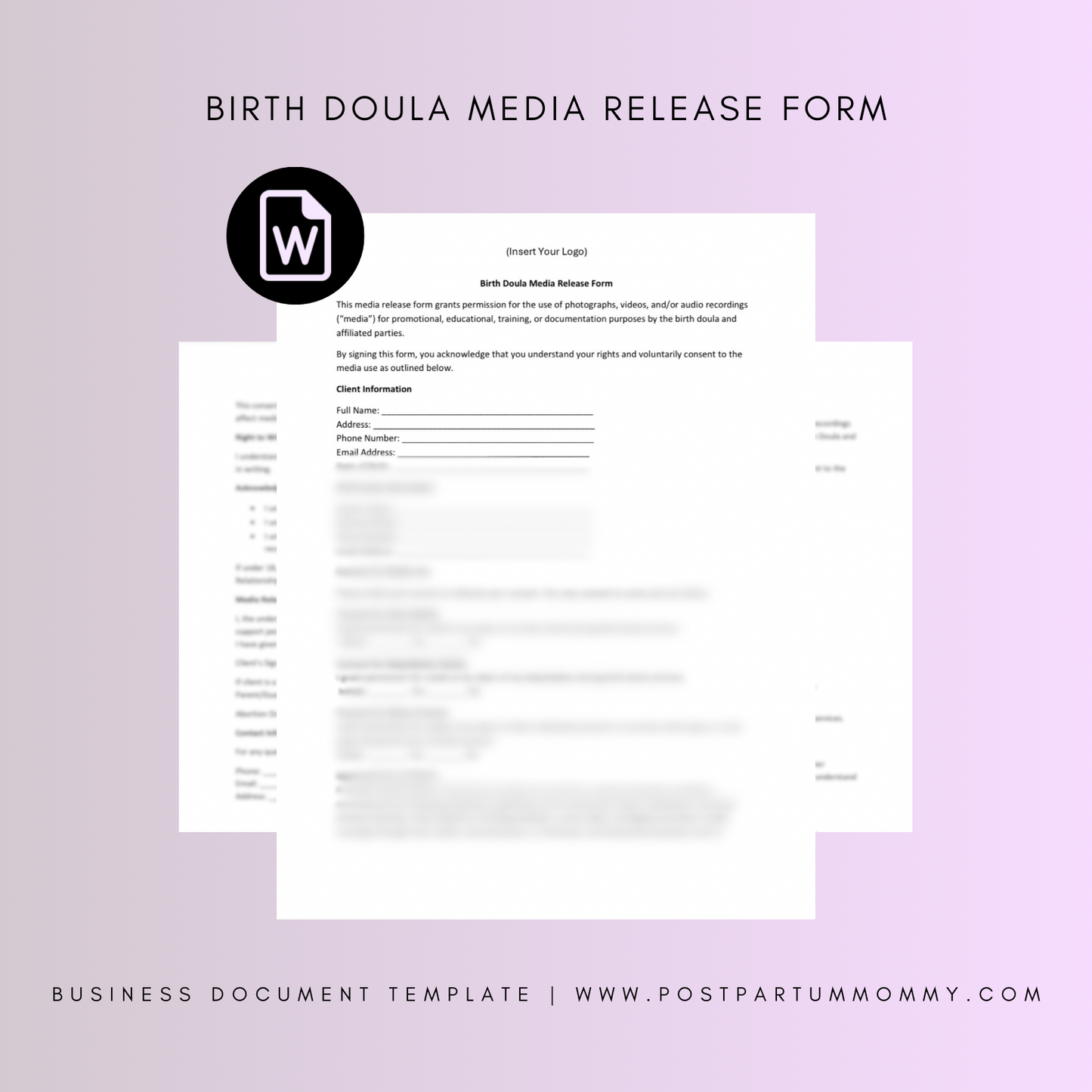 Birth Doula Media Release Form