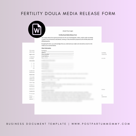 Fertility Doula Media Release Form