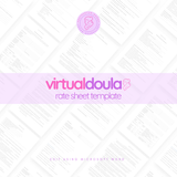 Virtual Doula Rate Sheet Template
