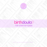 Birth Doula Rate Sheet Template