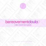 Bereavement Doula Rate Sheet Template