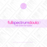 Full Spectrum Doula Rate Sheet Template