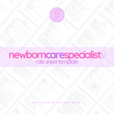 Newborn Care Specialist (NCS) Rate Sheet Template